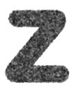 3D Ã¢â¬ÅBlack wool wolf fur letter ZÃ¢â¬Â creative decorative with brush animal hair, Character Z isolated in white background.
